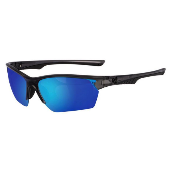 SpiderWire SPW008 Polarized Sunglasses. Matte Black/Smoke/Blue Mirror SPW008BLKSMKBLU