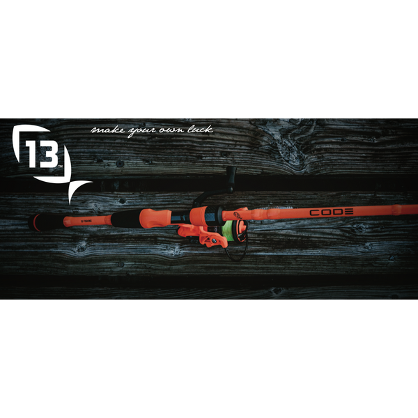 13 Fishing Code Radioactive Orange 6'6 M Spinning Combo. 2-pc