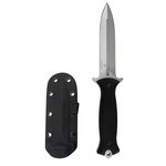 Takumitak Takumitak Knives Havoc Fixed Blade Knife 4.75" D2 Satin Polished Double Edge Dagger Blade, Milled Black G10 Handles, Kydex Sheath