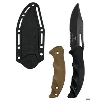 Takumitak Takumitak 317 Obsidian Black Clip Point Fixed Blade Knife Black Handles