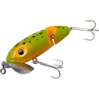 Arbogast Jitterbug Jointed Clicker 3/8oz Frog Yellow Belly