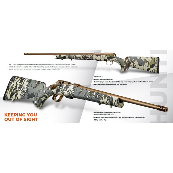 CZ 457 .22 LR 20" Hunter Veil Bolt Action w/Comp