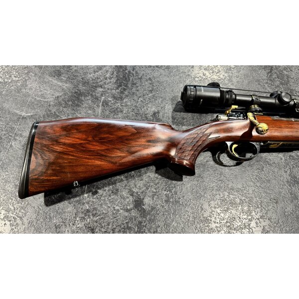 FN Mauser Custom 338-06 Gold Engraved w/Burris 1.5-6 Scope Engraved by AB Bradshaw