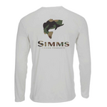 Simms Solar Tech Tee LS Bass Logo Sterling CX Camo M