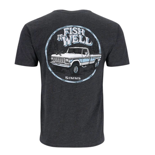 Simms Fish It Well Truck T-Shirt Charcoal Heather M