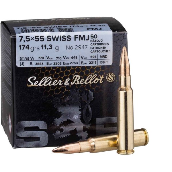 Sellier & Bellot 7.5X55 Swiss 174 Gr FMJ