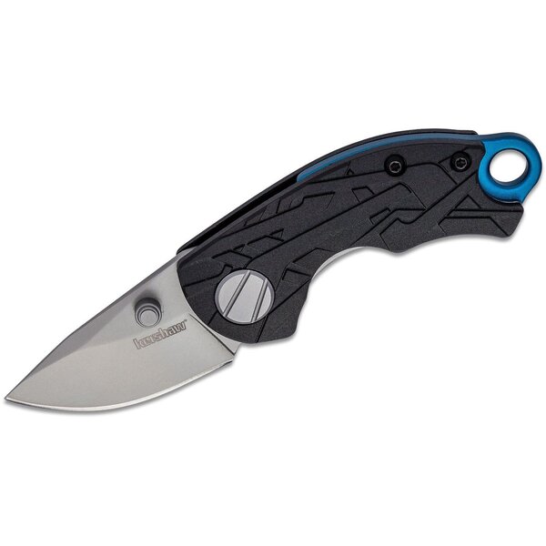 Kershaw Jens Anso Hub Folding Knife 1.7" Bead Blast Blade, Black GFN Handles, Liner Lock