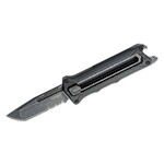 Kershaw Interstellar Manual OTF Knife 2.7" BlackWashed Tanto Combo Blade, Black GFN Handles, Slide Lock