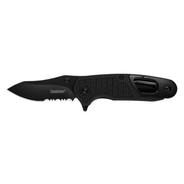 Kershaw 8100 Funxion EMT Rescue Assisted Flipper 3" Black Combo Blade, Black FRN Handles, Liner Lock