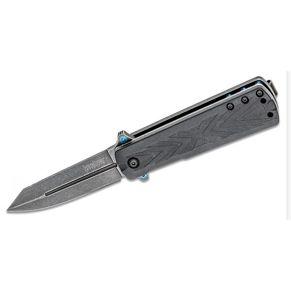 Kershaw 3960 Barstow Assisted Flipper 3" BlackWash Spear Point Blade, GFN Handles, Liner Lock