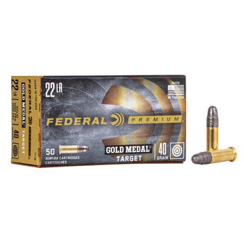 Federal Premium Gold Medal Target 22 LR Ammo 40gr Lead Round Nose 50rds