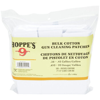Hoppe's Cleaning Patches .38-.45 Caliber .410-20 Gauge Square 500 Pack 1204S