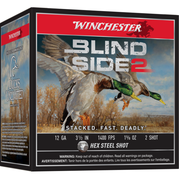Winchester Blind Side 2 12ga 3 1/2" 1 5/8oz #2 Shot 1400 FPS 25/ct