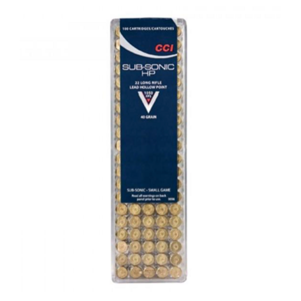 CCI CCI Subsonic HP Ammo 22 LR 40gr Lead Hollow Point 100 Rounds