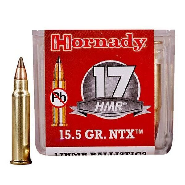 Hornady .17 HMR  15.5 Grain NTX Lead Free 2525 fps 50 Rounds