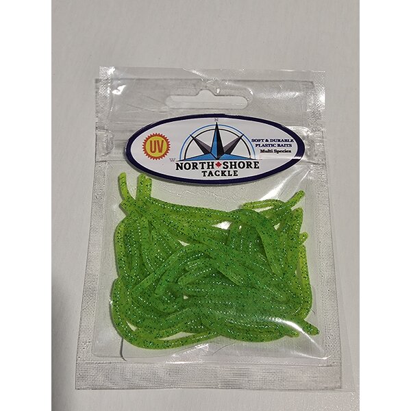 North Shore Tackle Trout Worm's 2" Neon Green