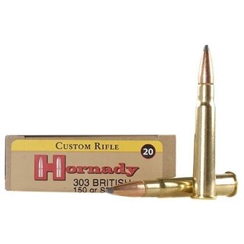 Hornady Custom Ammunition 303 British 150 Grain InterLock Spire Point Box of 20