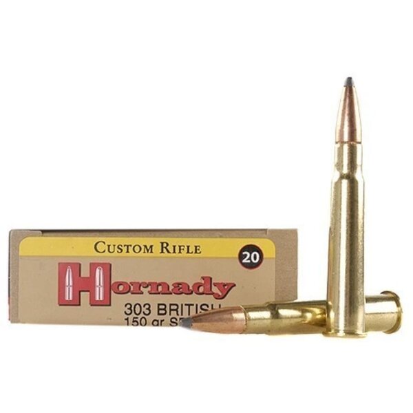 Hornady Custom Ammunition 303 British 150 Grain InterLock Spire Point Box of 20