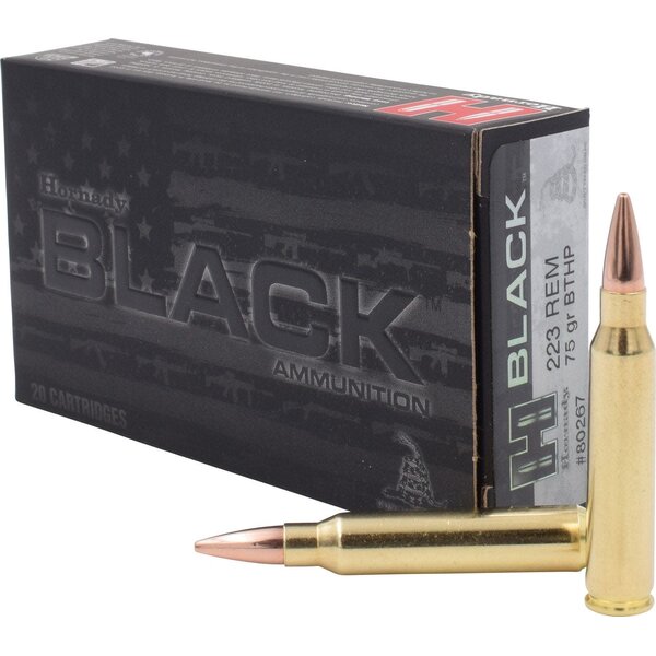 Hornady Black 223 Rem 75 Gr. BTHP Ammunition Box of 20