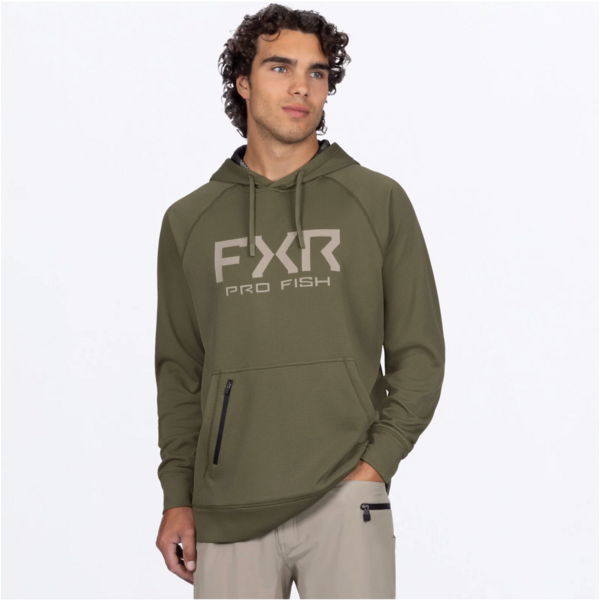 FXR Men's Navigator UPF PO Hoodie Moss/Army Drift Camo