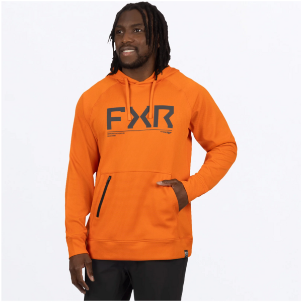 FXR  Men's Pilot UPF PO Hoodie Jaffa Orange/Asphalt
