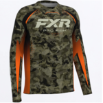 FXR  Men's Tournament Air UPF Longsleeve Moss Drift Camo/Orange
