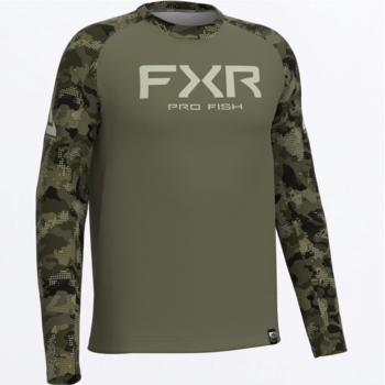 FXR Men's Drift Camo Air UPF Longsleeve Moss