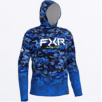 FXR Men's Derby Undertow Air UPF PO Hoodie Cobalt/HiVis