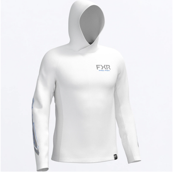 FXR FXR Men's Derby  Air UPF PO Hoodie White/Cobalt