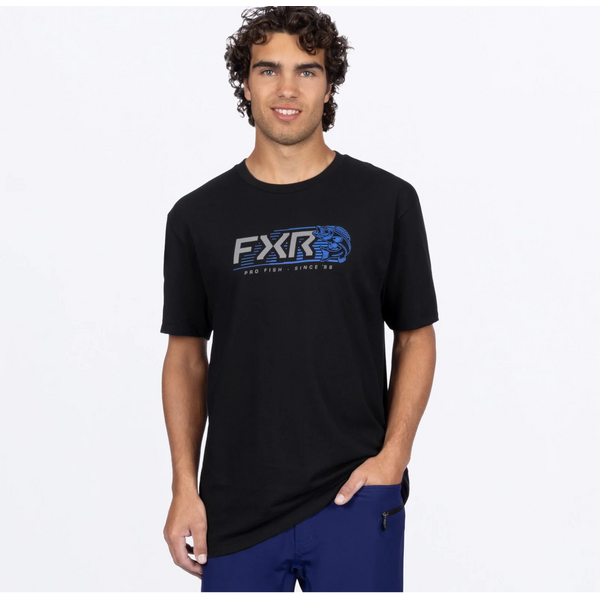 FXR FXR Men's Action Premium T-Shirt Black/Cobalt