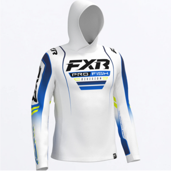FXR Men's Tournament Air UPF Hoodie White/Cobalt