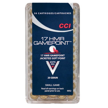 CCI 17 HMR Gamepoint Jacketed Soft Point 20gr 2375fps