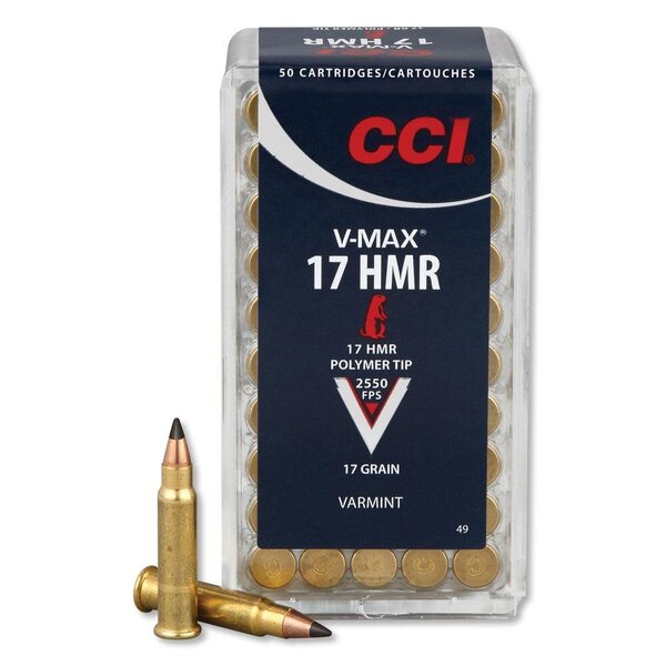 CCI V-Max Ammo 17 HMR 17gr Polymer Tip 50 Rounds
