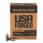 Winchester USA Forged Ammo, 9mm Luger Steel Case FMJ 115gr Projectile 1190 fps 150rds