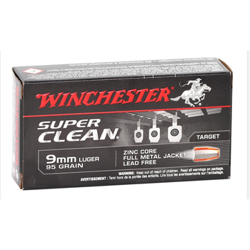 Winchester Super Clean NT Handgun Ammunition 9mm Luger 90 gr JSP 1325 fps 50/ct