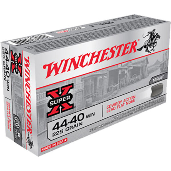 Winchester Cowboy Action Ammo, 44-40 225gr Lead Flat Nose 50rds