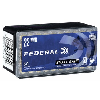 Federal Game-Shok Ammo, 22 WMR 50gr 1530 fps Jacked Hollow Point 50rds