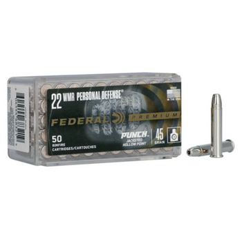 Federal 22 WMR 45 Gr Personal Defense Punch Jacketed Hollow Point