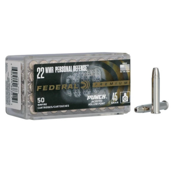 Federal 22 WMR 45 Gr Personal Defense Punch Jacketed Hollow Point