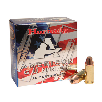 Hornady American Gunner Ammunition: 9mm +P, 124 gr, XTP, 1175 fps