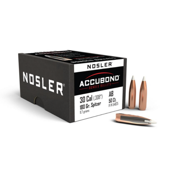 Nosler Nosler  AccuBond 30 Caliber .308 180 GR Spitzer Point 50 Box