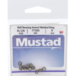 Mustad Ball Bearing Barrel Swivel w/Welded Ring Black