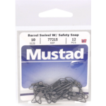 Mustad Black Barrel Swivel w/Safety Snap