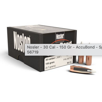 Nosler 30 cal 150gr SP 50ct Bullets