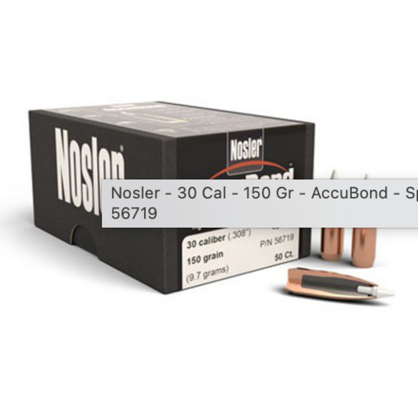Nosler 30 cal 150gr SP 50ct Bullets