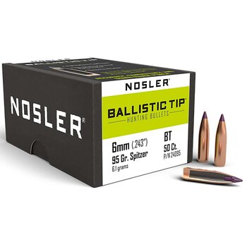 Nosler Ballistic Tip 6mm 95gr Spitzer 50 Count