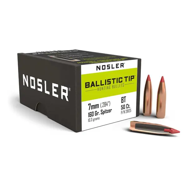 Nosler Ballistic Tip Hunting Bullets 7mm .284" 160gr 50rd/box