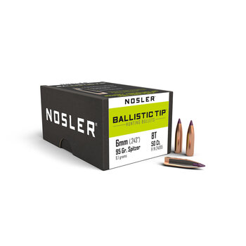 Nosler Ballistic Tip Hunting Bullets .25 cal .257" 100 gr SBT-BTIP 50 Count