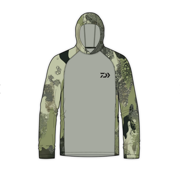 Daiwa D-Vec Grey With Woods Camo Logo Ls Hd Sunshirt