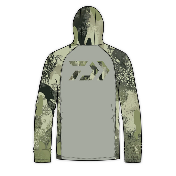 Daiwa D-Vec Grey With Woods Camo Logo Ls Hd Sunshirt